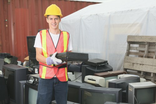 Recycling materials sorted during waste clearance